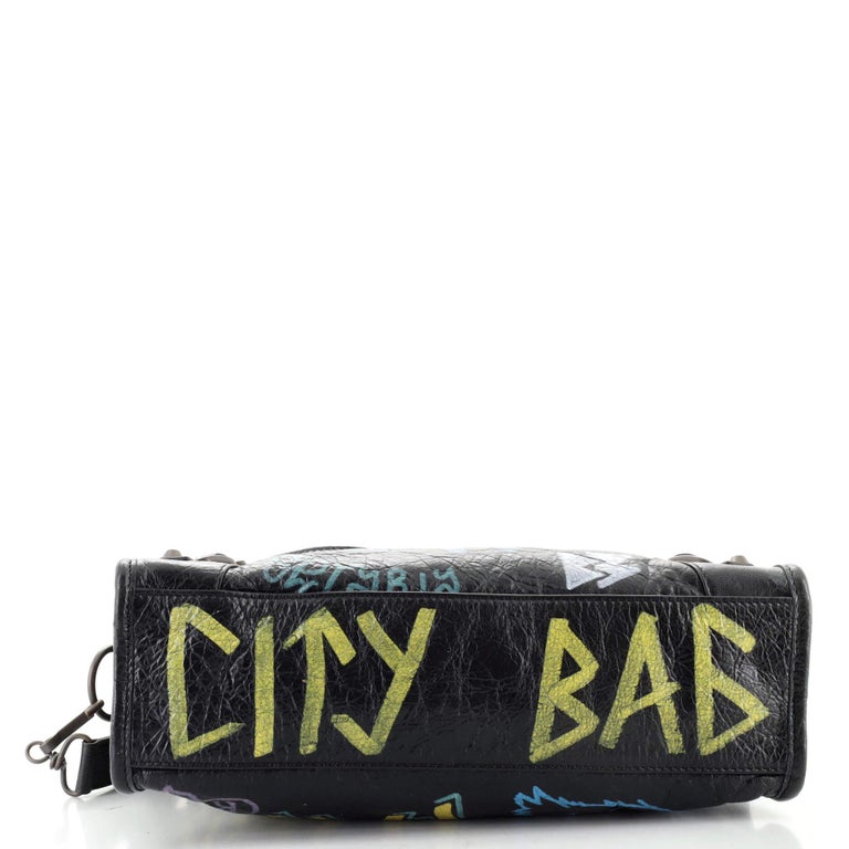 Balenciaga City Graffiti Classic Studs Bag Leather Medium 1BA523K