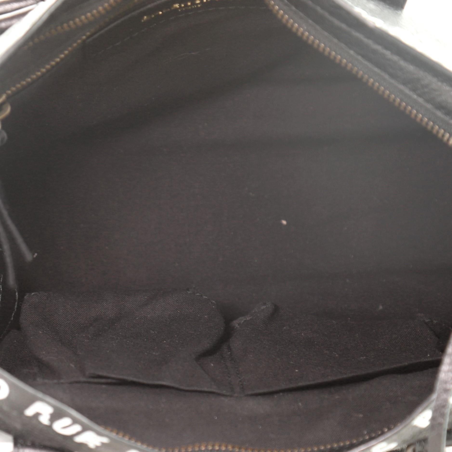 Black Balenciaga City Graffiti Classic Studs Bag Leather Small