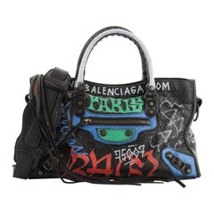 Balenciaga City Graffiti Classic Studs Bag Leather Small 