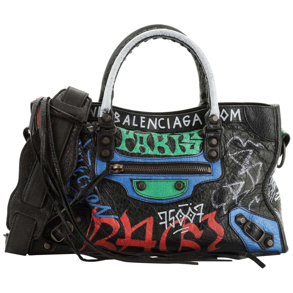 Balenciaga City Graffiti Classic Studs Bag Leather Small at 1stDibs ...