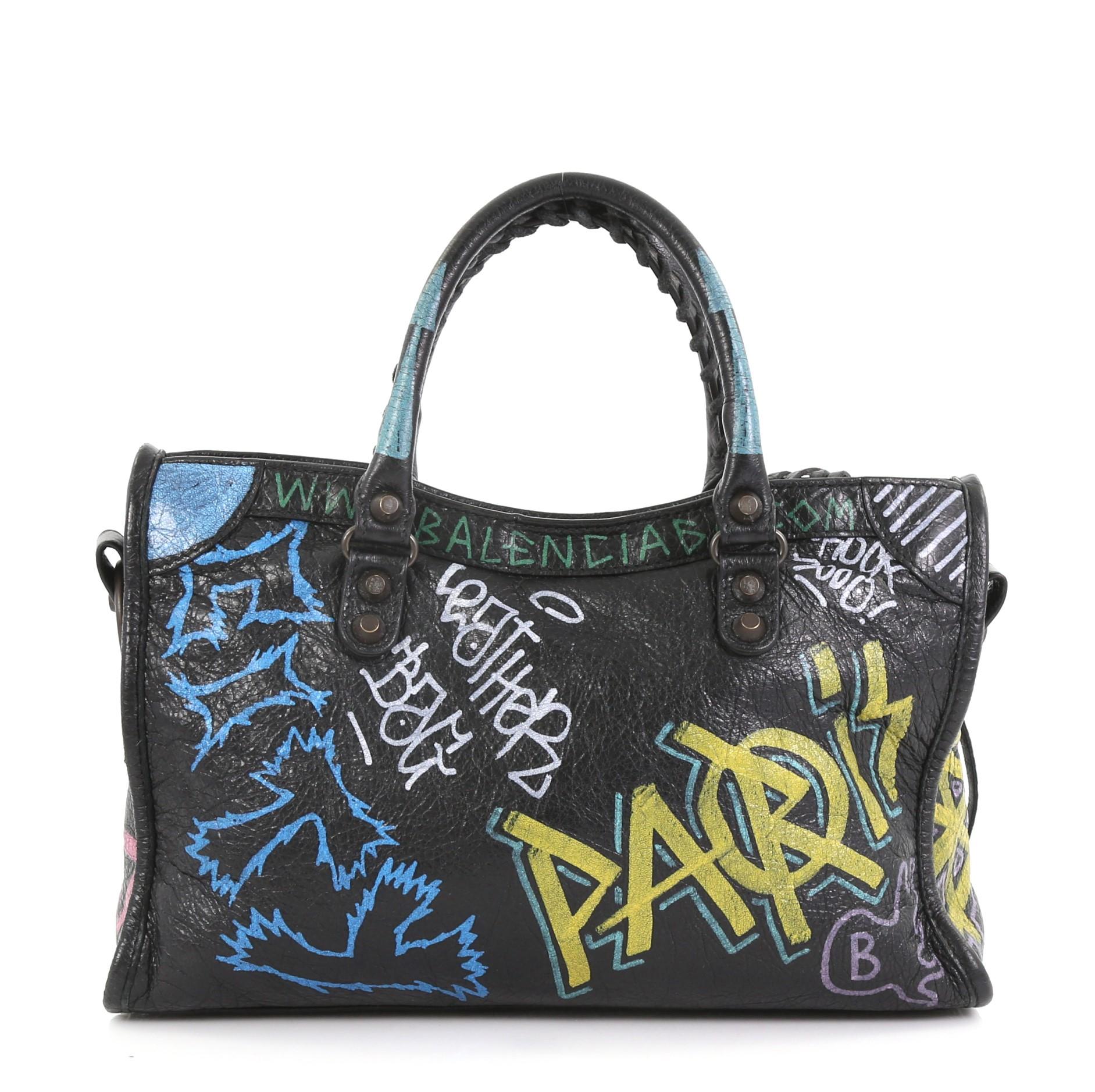 balenciaga graffiti shoulder bag