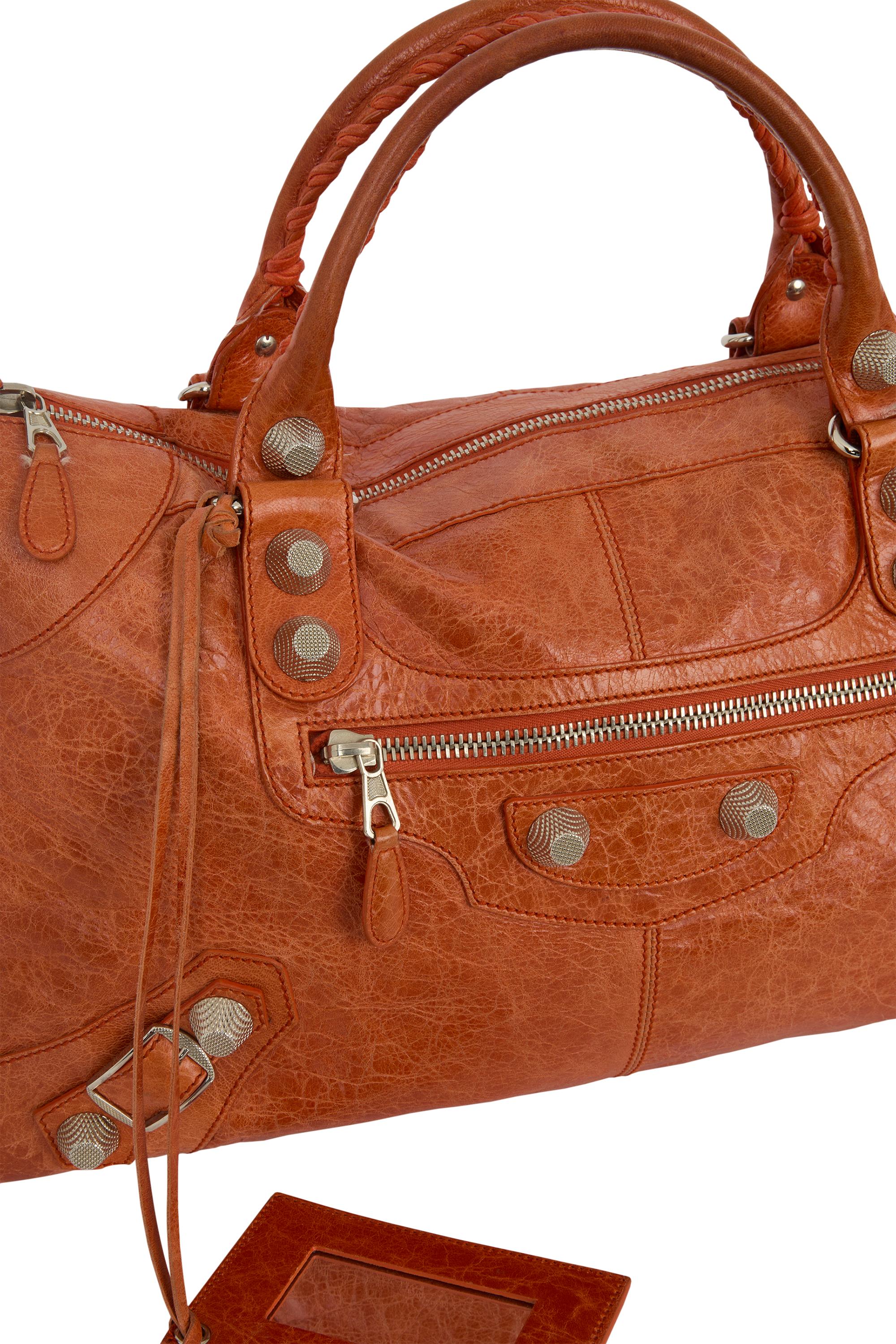 Orange Balenciaga City Medium Sac en cuir orange en vente