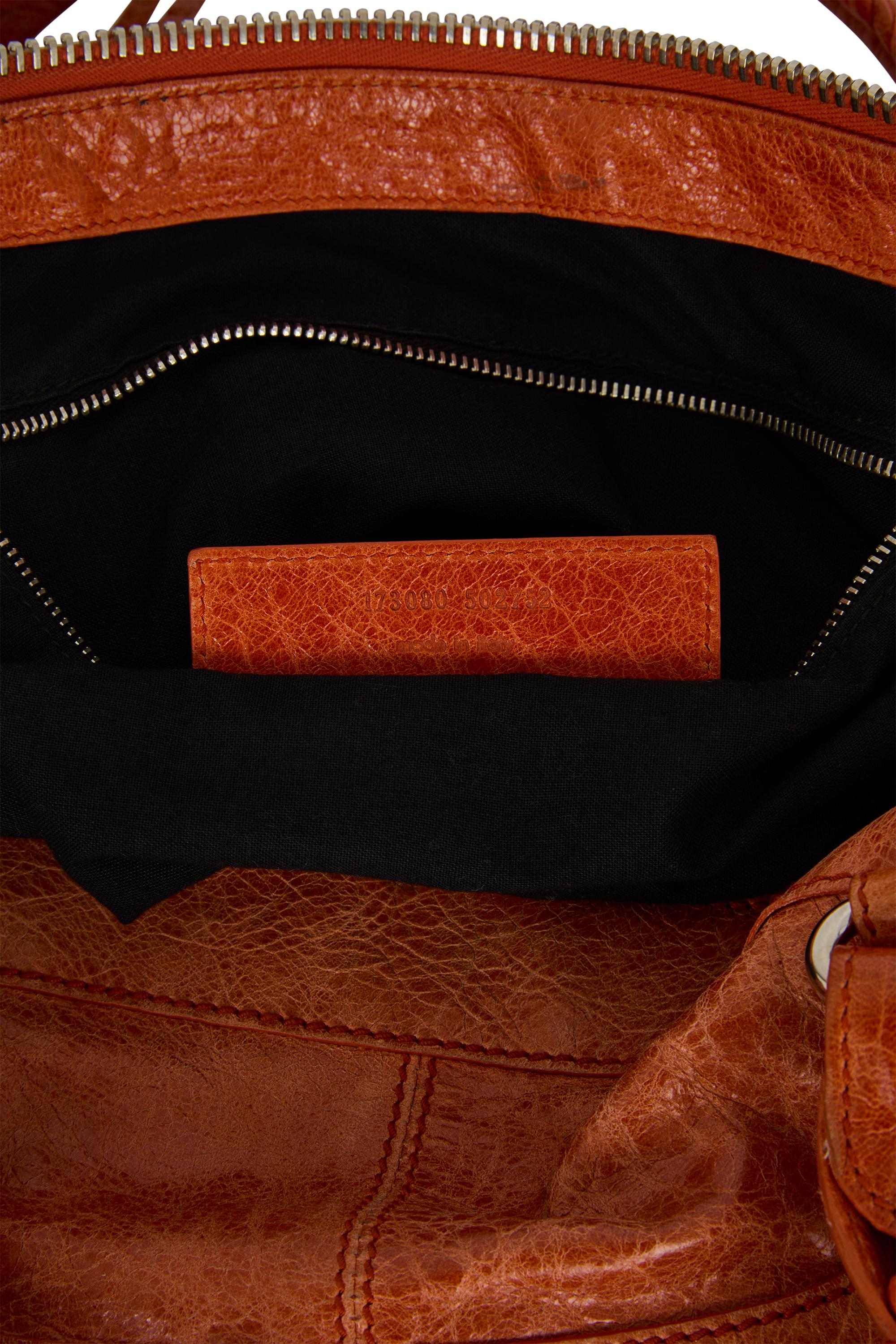 Balenciaga City Medium Sac en cuir orange en vente 1