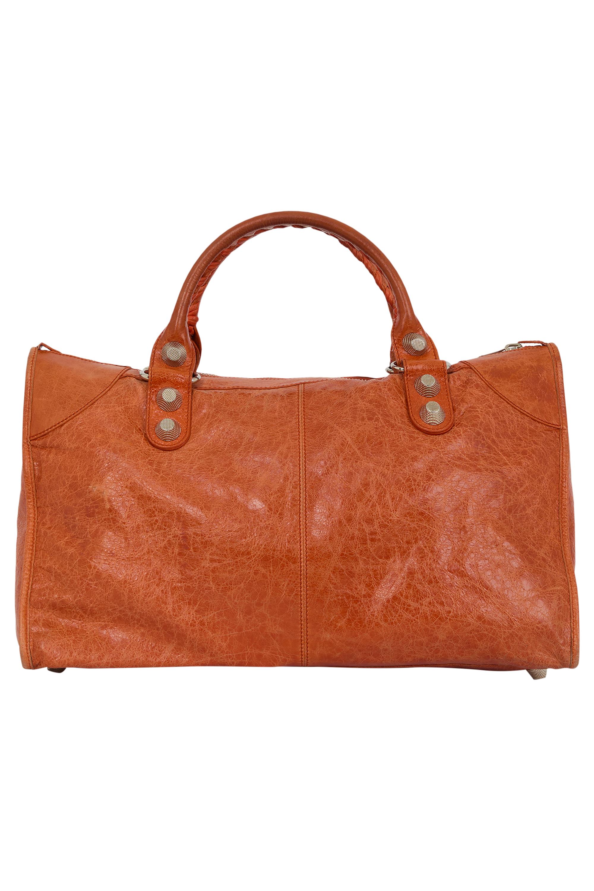 Balenciaga City Medium Sac en cuir orange en vente 2
