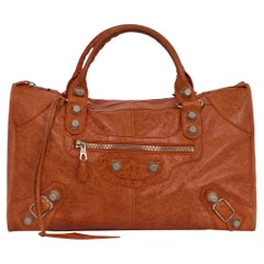 Balenciaga City Medium Orange Leather Bag