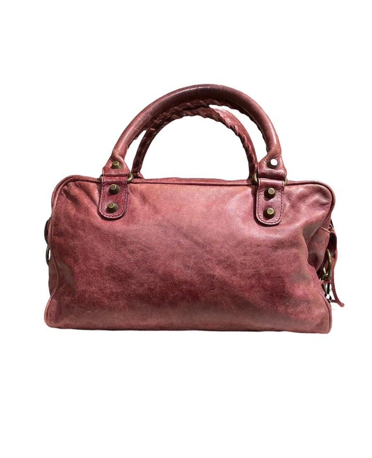 burgundy balenciaga city bag