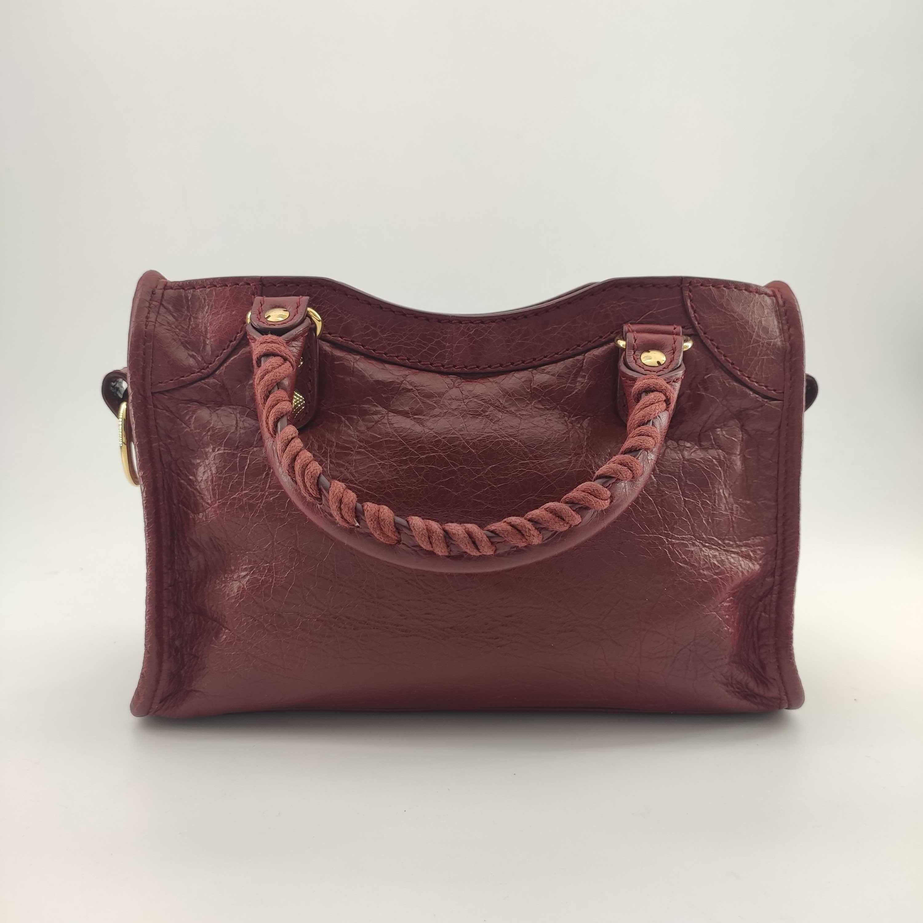 burgundy balenciaga city bag