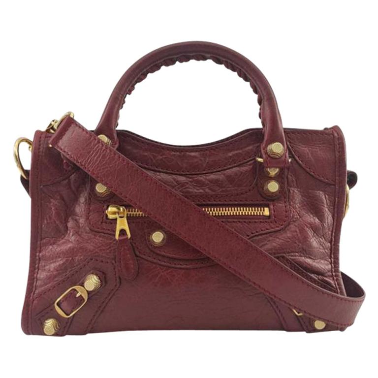 BALENCIAGA City Shoulder bag in Burgundy Leather at 1stDibs | burgundy  balenciaga bag, balenciaga burgundy bag, balenciaga city bag burgundy