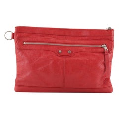 Balenciaga Classic City Clip Pouch Leather Medium