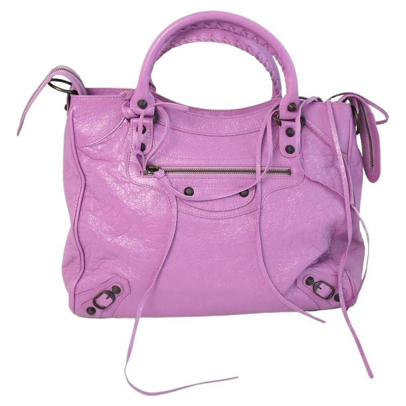 Balenciaga Classic City Dark Studs Small Leather Bag Pink