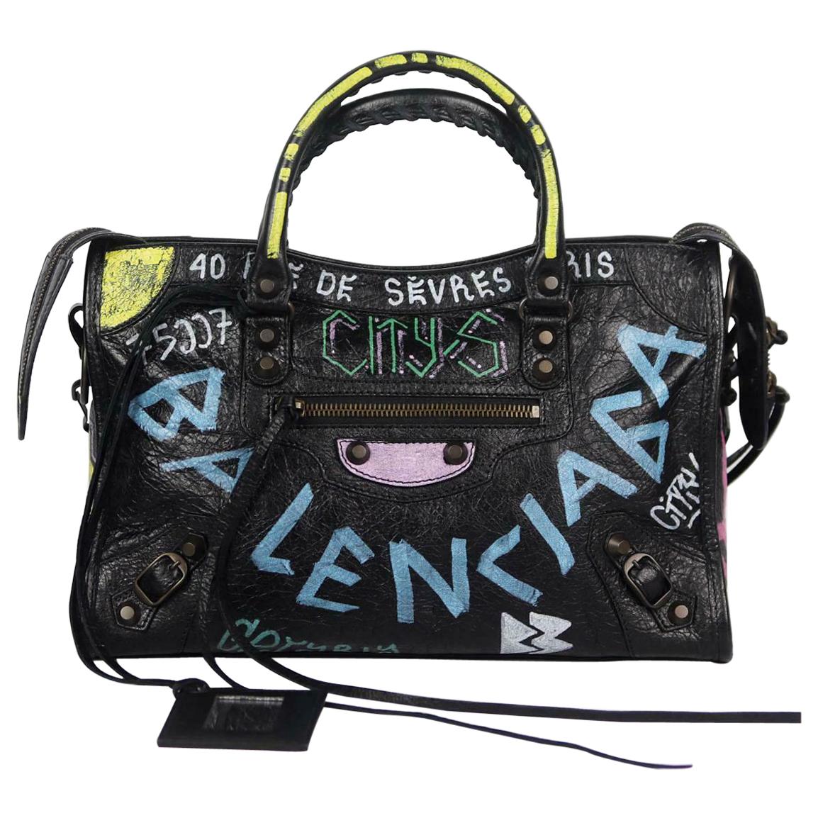 Balenciaga Classic City mini graffiti-printed leather bag - BOPF