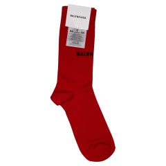 Used Balenciaga Classic Logo Red Socks (Medium)