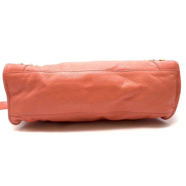 Balenciaga Classic Salmon Pink City Shoulder Bag at 1stDibs