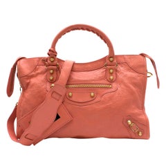 Balenciaga Classic Salmon Pink City Shoulder Bag	