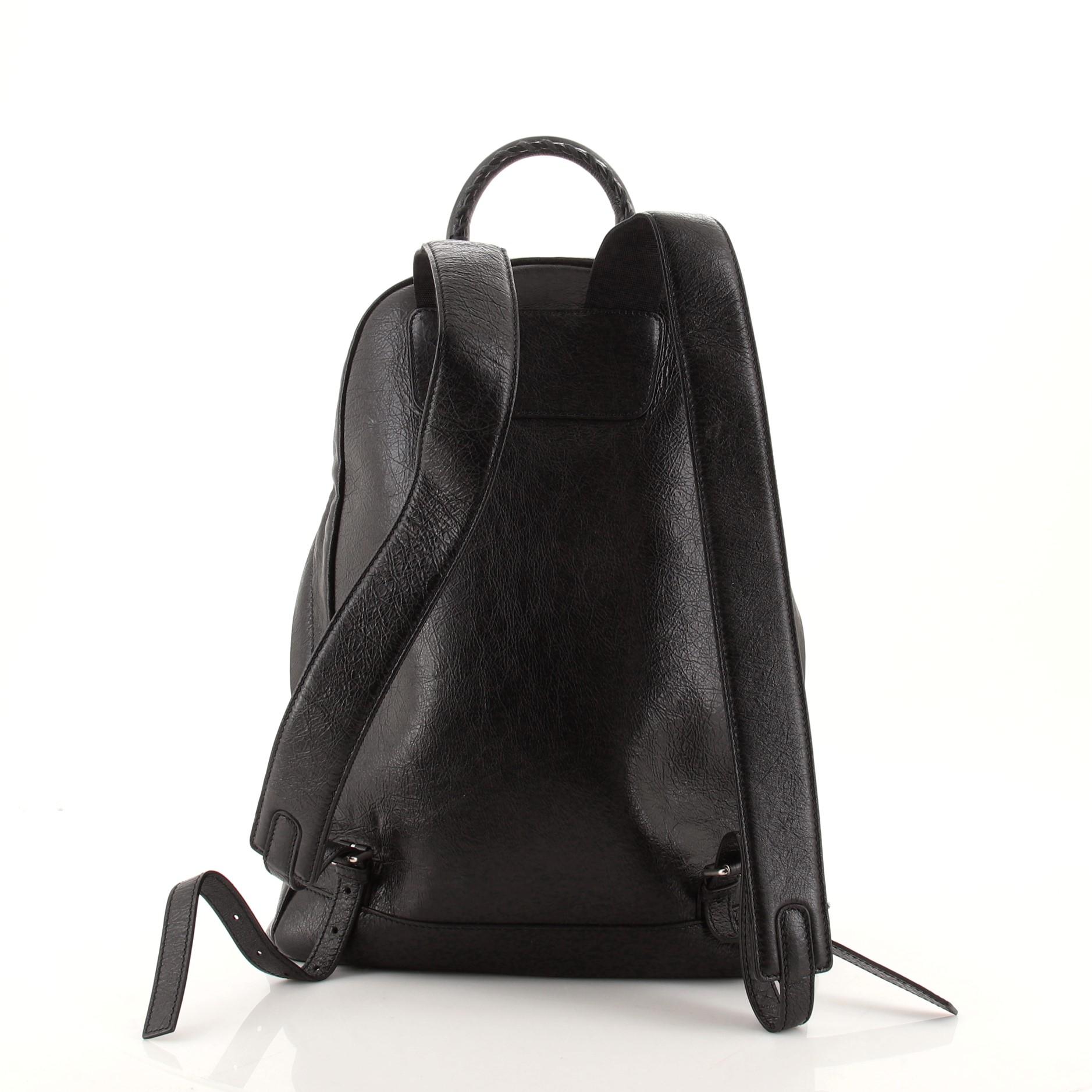 Black Balenciaga Classic Studs Backpack Leather