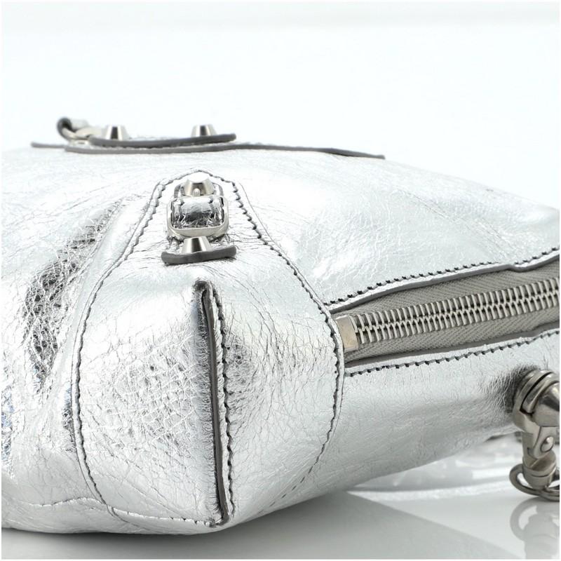 Gray Balenciaga Classic Studs Chain Reporter Crossbody Bag Leather XS