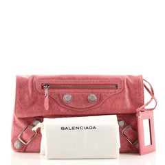 Balenciaga Classic Studs Envelope Clutch Leather