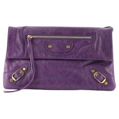 Balenciaga Classic Studs Envelope Clutch Leather
