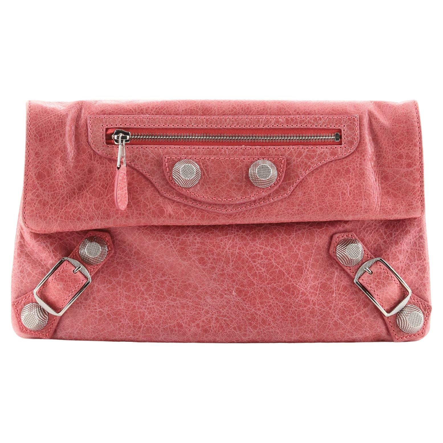 Balenciaga Classic Studs Envelope Clutch Leather at 1stDibs