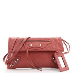 Balenciaga Classic Studs Envelope Strap Clutch Leather
