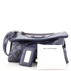 Balenciaga Classic Studs Envelope Strap Clutch Leather
