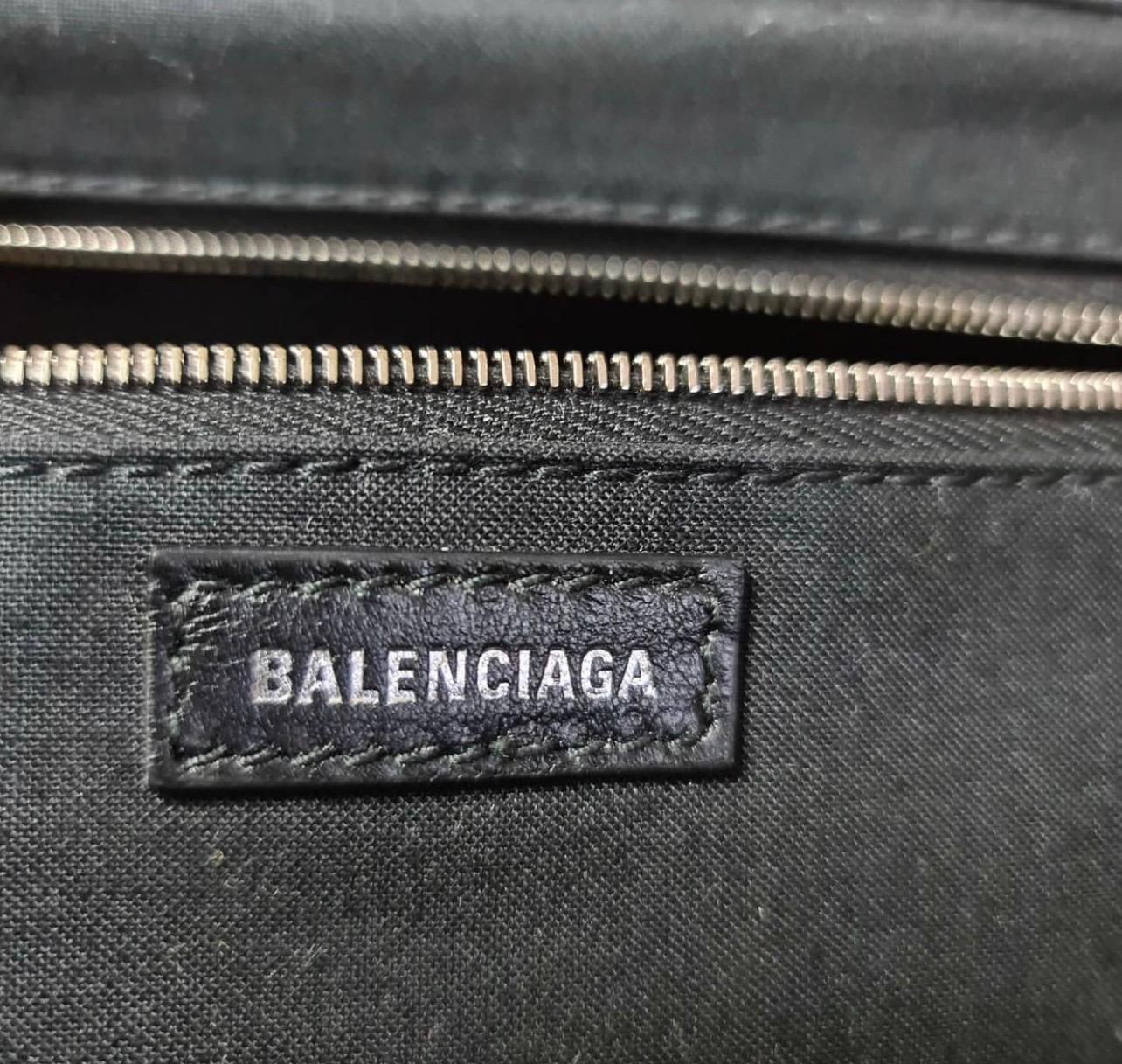 Gray Balenciaga Cloud Crackled Metallic Leather Cross-Body Bag