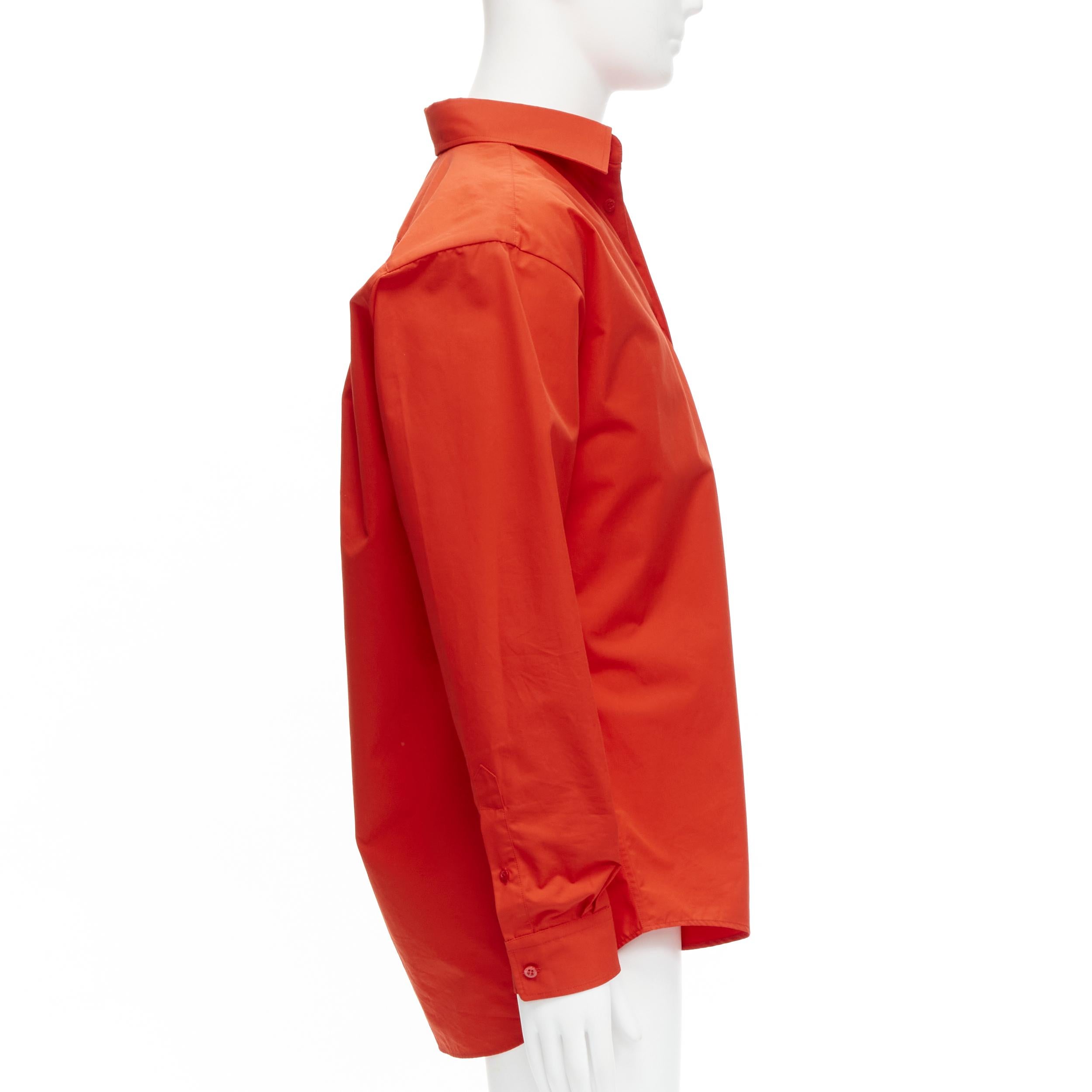 Red BALENCIAGA Cocoon red swing collar 3D cut oversized button down shirt For Sale