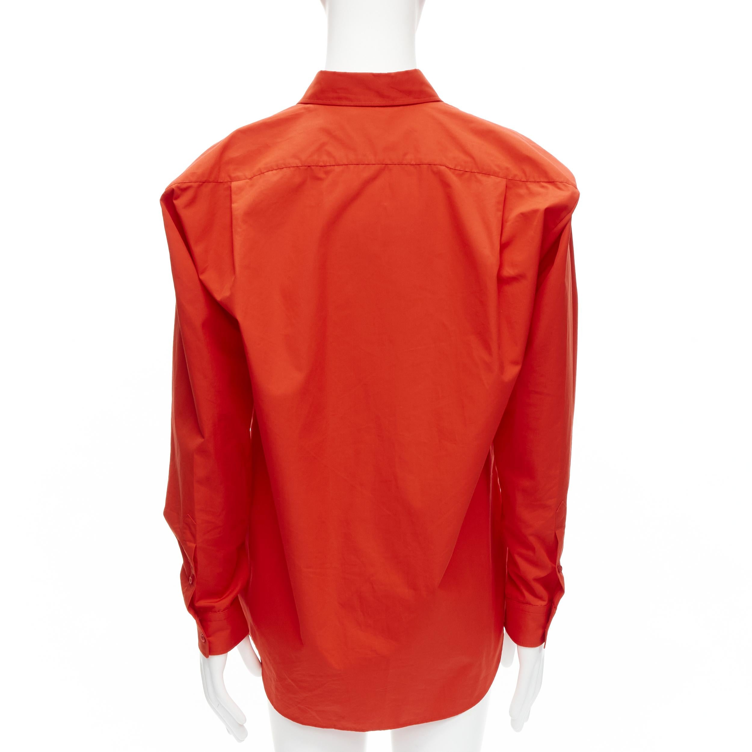 BALENCIAGA Cocoon red swing collar 3D cut oversized button down shirt In Good Condition For Sale In Hong Kong, NT