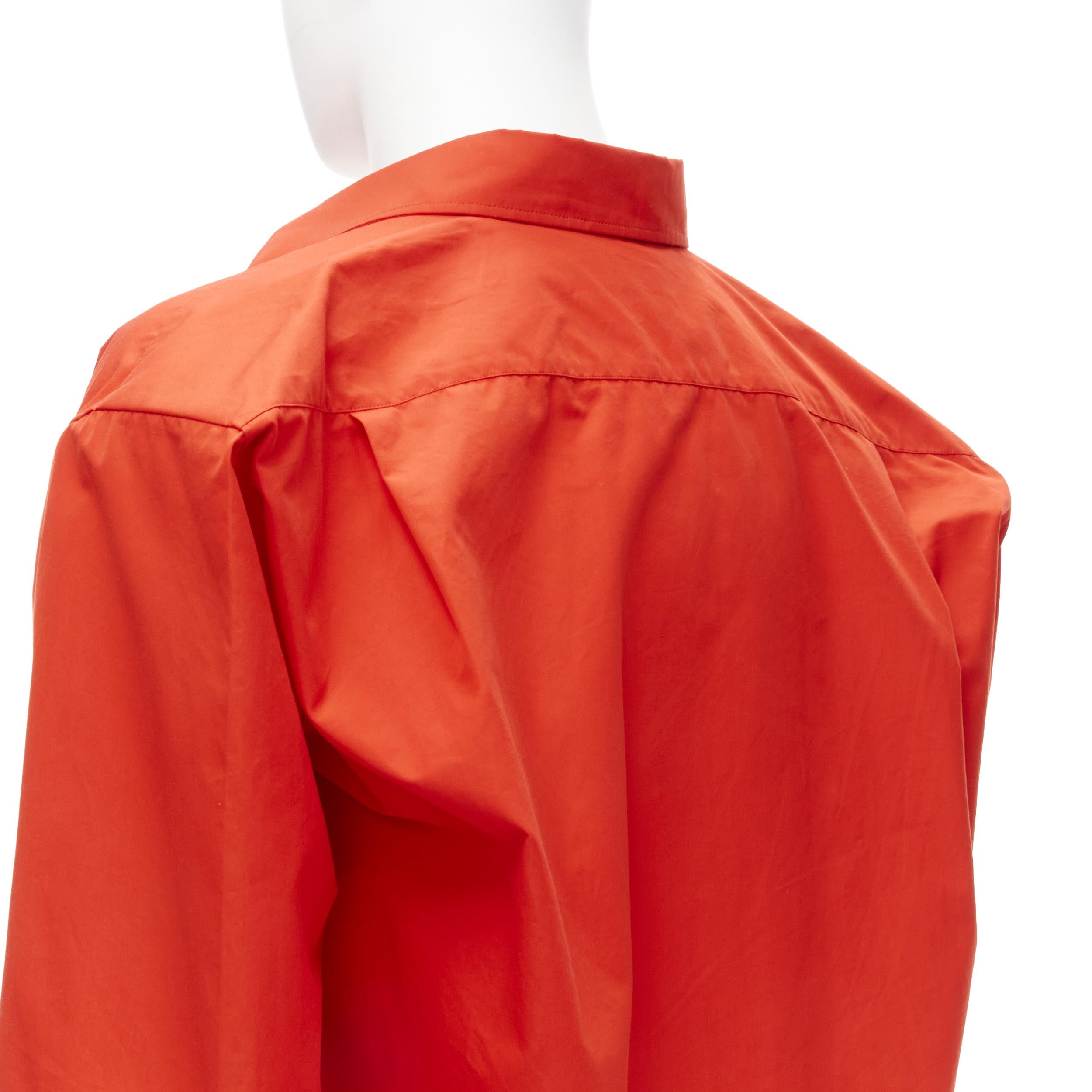 BALENCIAGA Cocoon red swing collar 3D cut oversized button down shirt For Sale 1