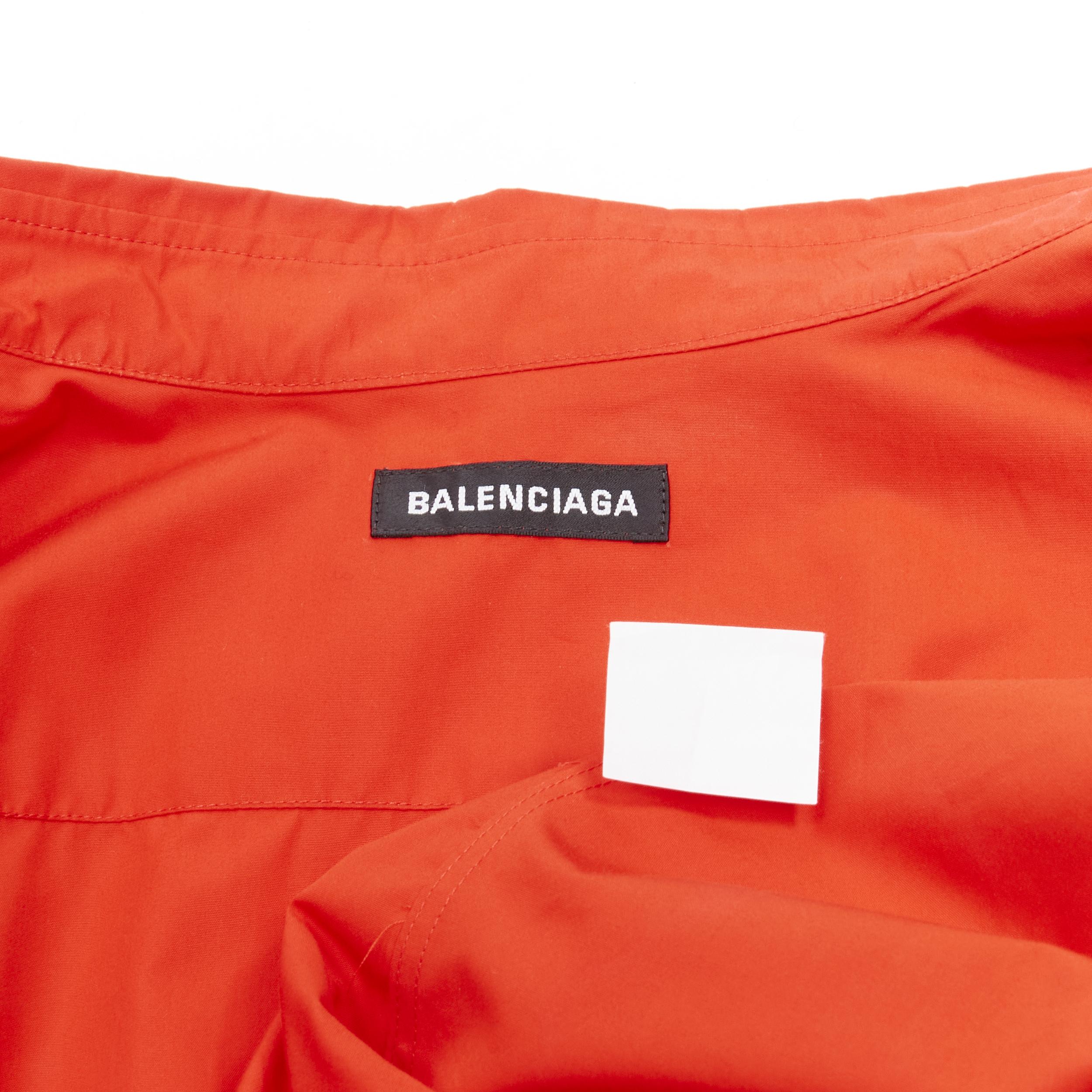 BALENCIAGA Cocoon red swing collar 3D cut oversized button down shirt For Sale 3