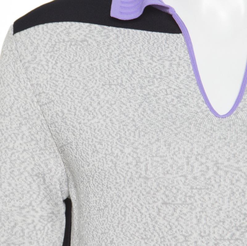 Balenciaga Colorblock Pattern Knit Shift Midi Dress M In Good Condition In Dubai, Al Qouz 2