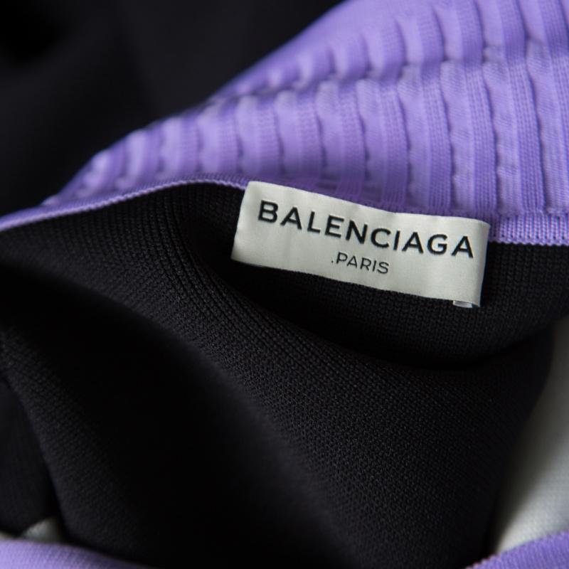Women's Balenciaga Colorblock Pattern Knit Shift Midi Dress M