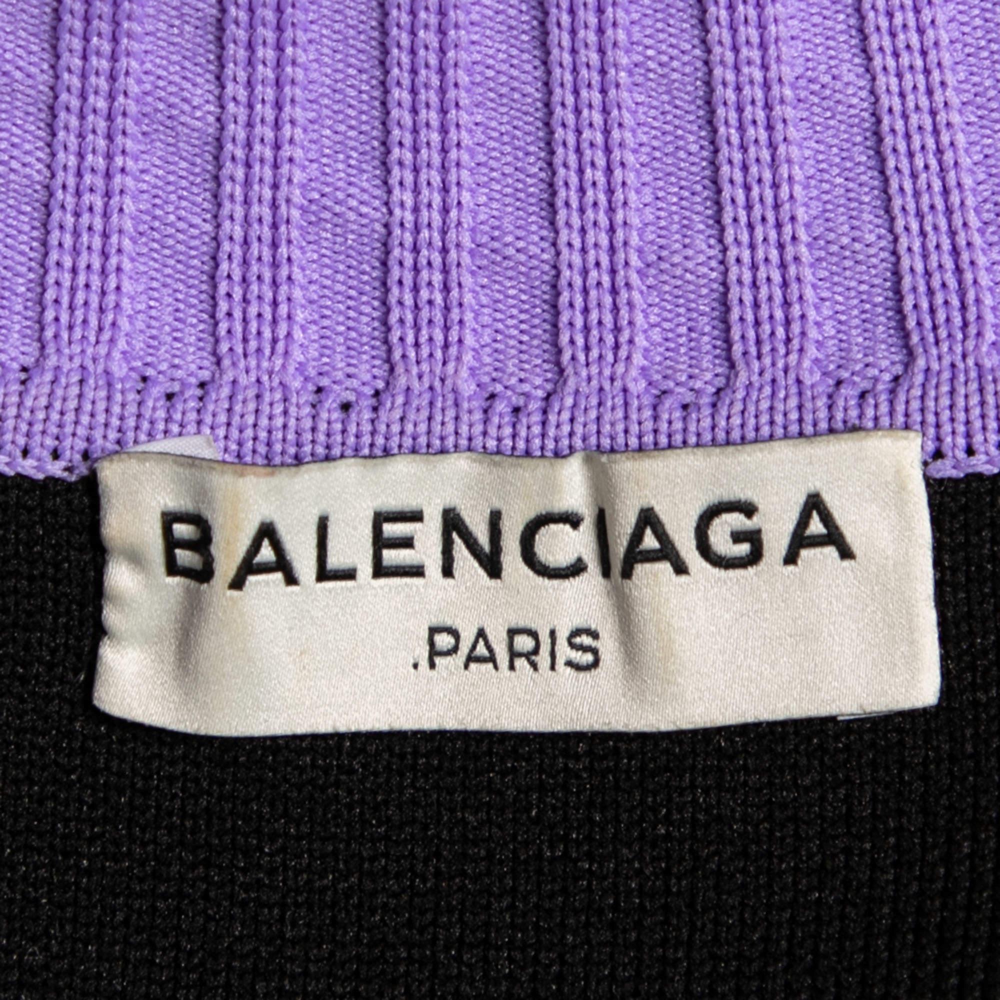 Women's Balenciaga Colorblock Pattern Knit Shift Midi Dress M For Sale