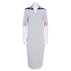 Balenciaga Colorblock Pattern Knit Shift Midi Dress M