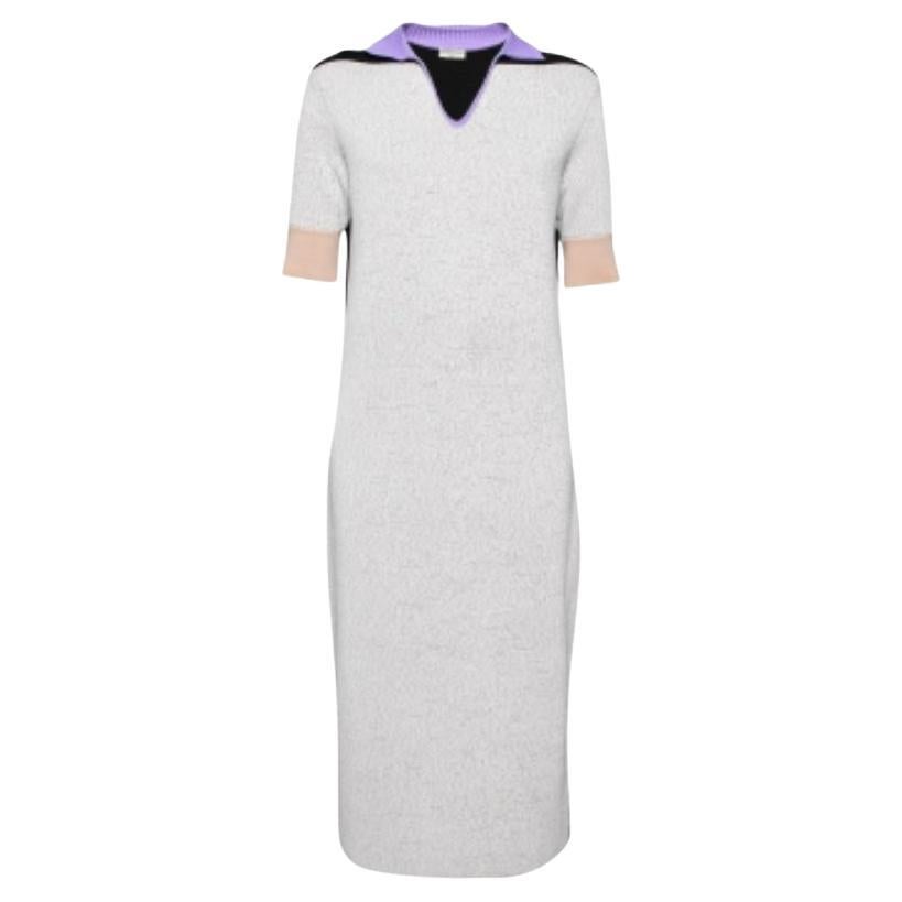 Balenciaga Colorblock Pattern Knit Shift Midi Dress M For Sale