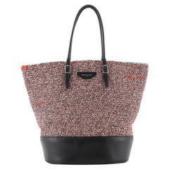 Balenciaga Convertible Shopper Tote Leather and Woven Fabric Medium Balenciaga Convertible Shopper Tote Leather and Woven Fabric Medium
