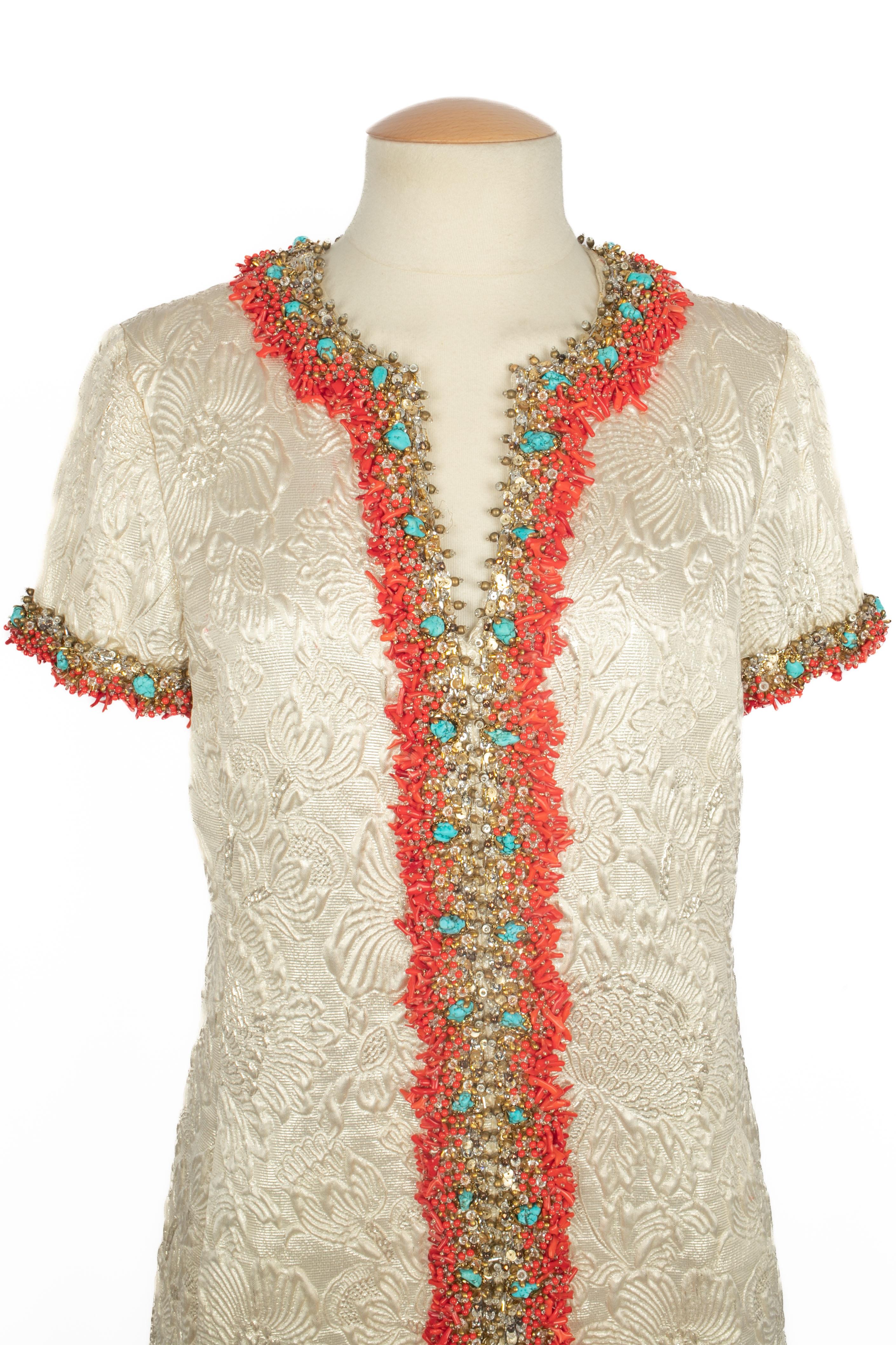 Beige Balenciaga coral dress 2006 For Sale