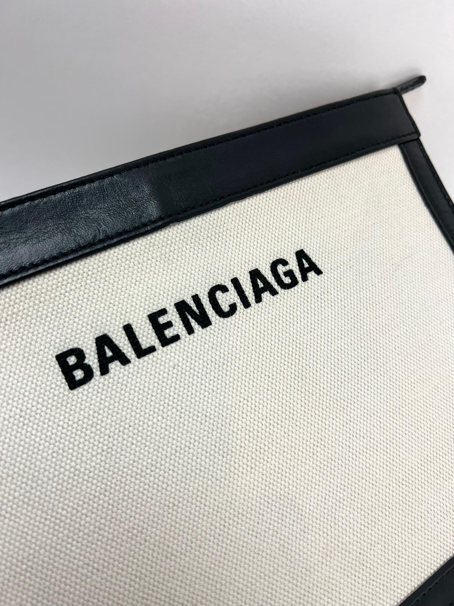 Balenciaga Cotton Canvas Pochette Off White Crossbody 6