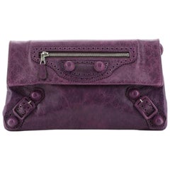 Balenciaga Covered Giant Brogues Envelope Clutch Leather