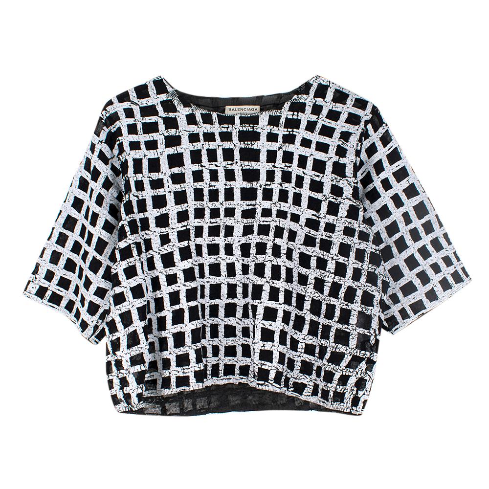 Balenciaga Crackled Check Top  IT 40 In Excellent Condition For Sale In London, GB