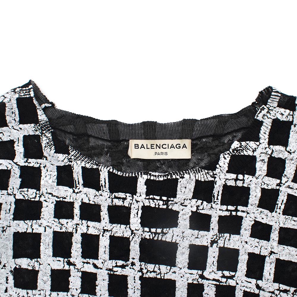 Women's Balenciaga Crackled Check Top  IT 40 For Sale