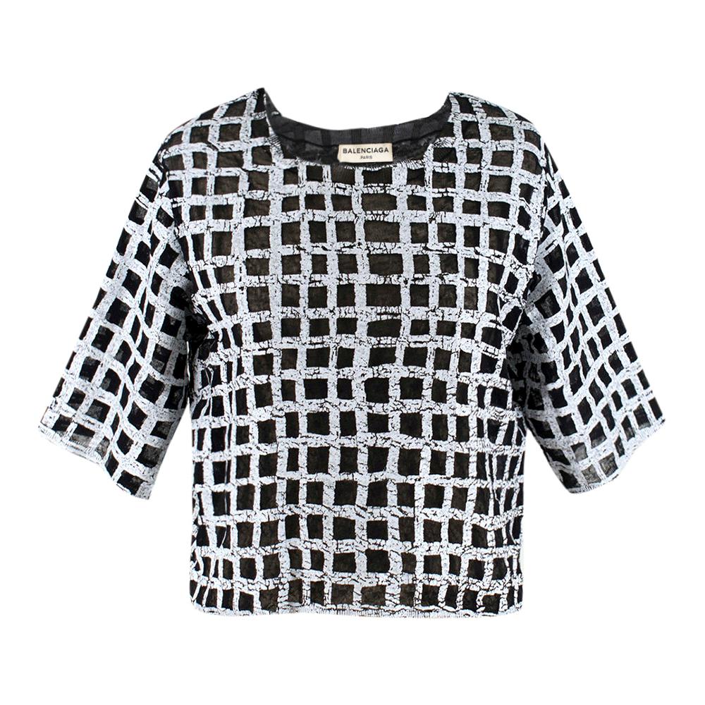 Balenciaga Crackled Check Top  IT 40 For Sale