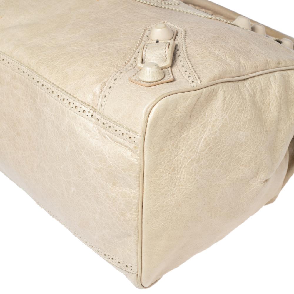 Balenciaga Cream Lambskin Leather Giant 21 Midday Bag 2