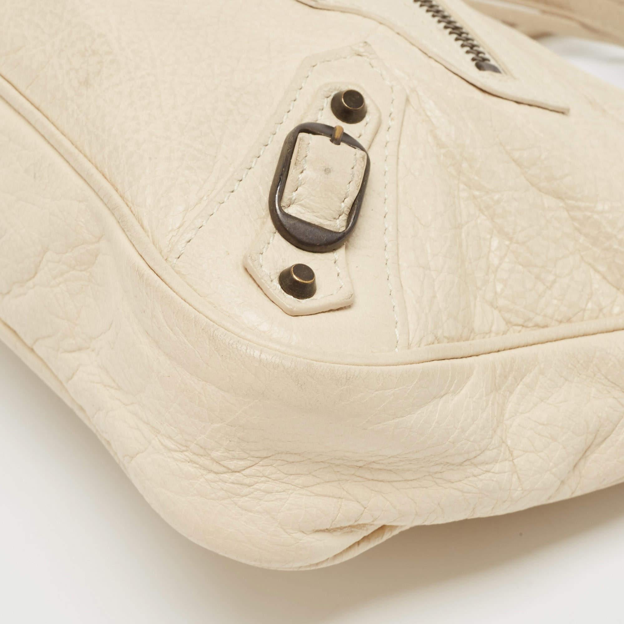 Balenciaga Cream Leather Classic Hip Crossbody Bag 13