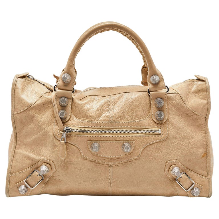Balenciaga Praline Lambskin Leather Giant 21 Rose Gold Work Bag