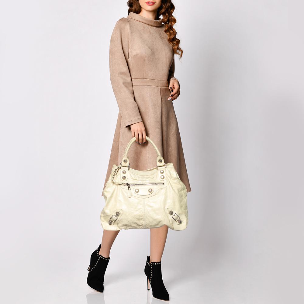 cream leather tote