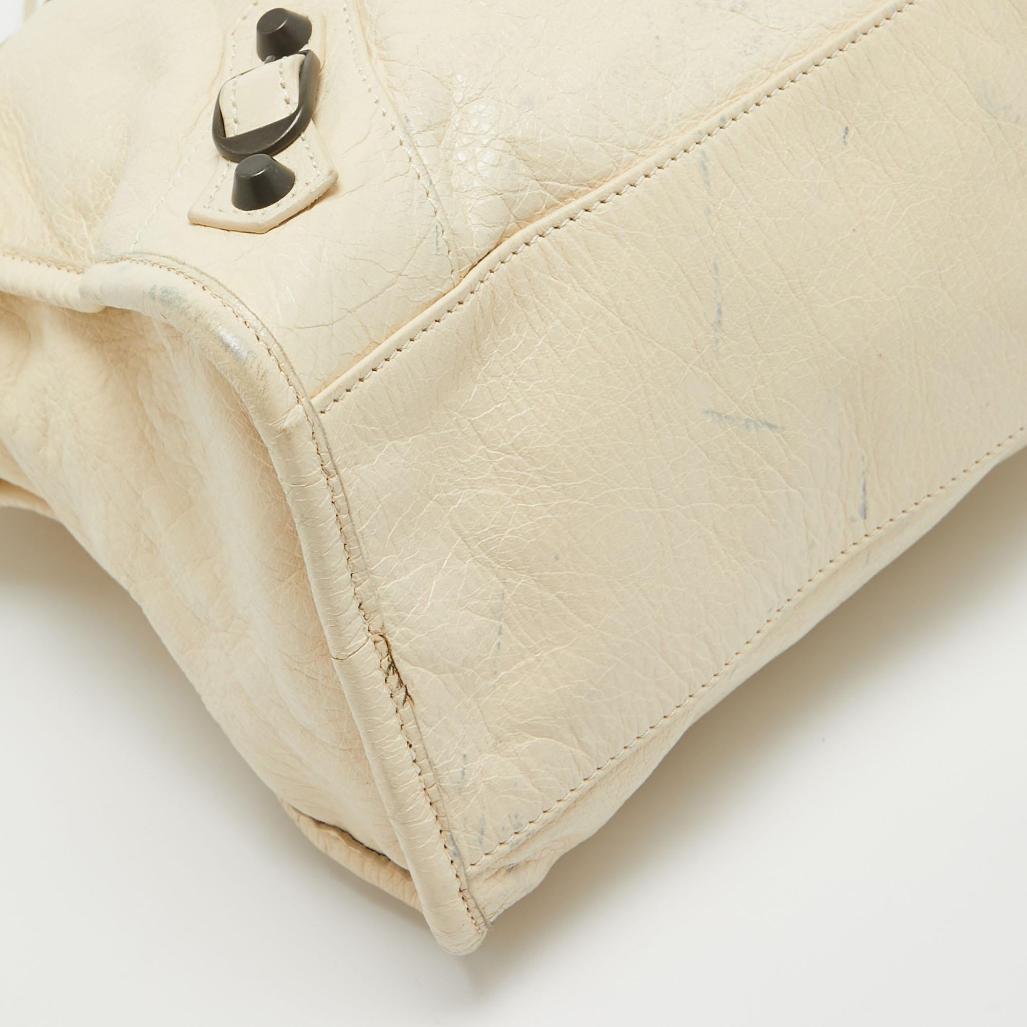 Balenciaga Cream Leather RH Classic City Bag For Sale 14