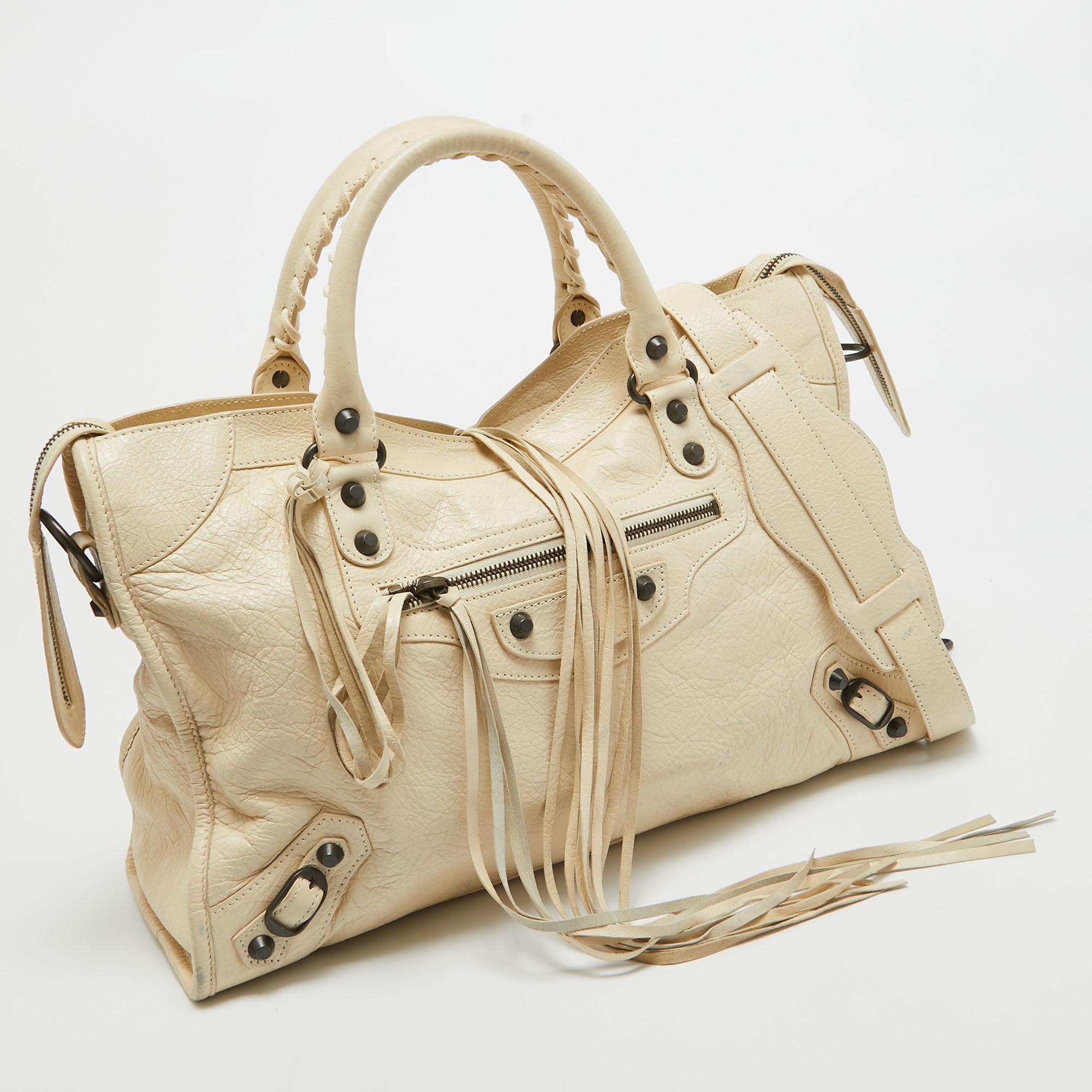 Women's Balenciaga Cream Leather RH Classic City Bag