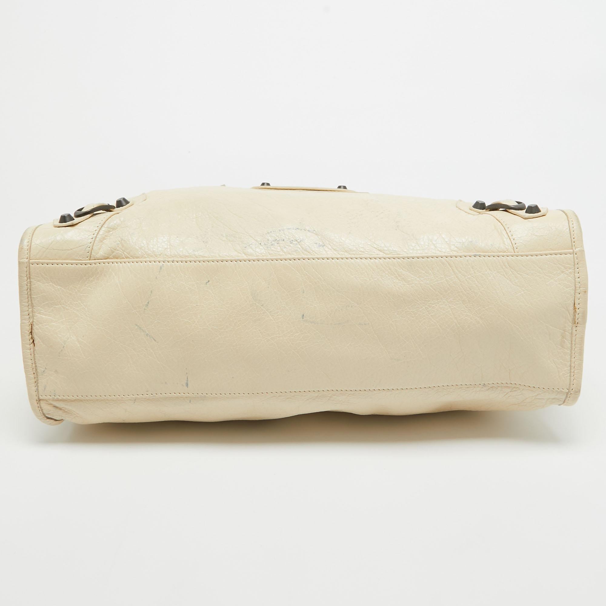 Balenciaga Cream Leather RH Classic City Bag For Sale 1