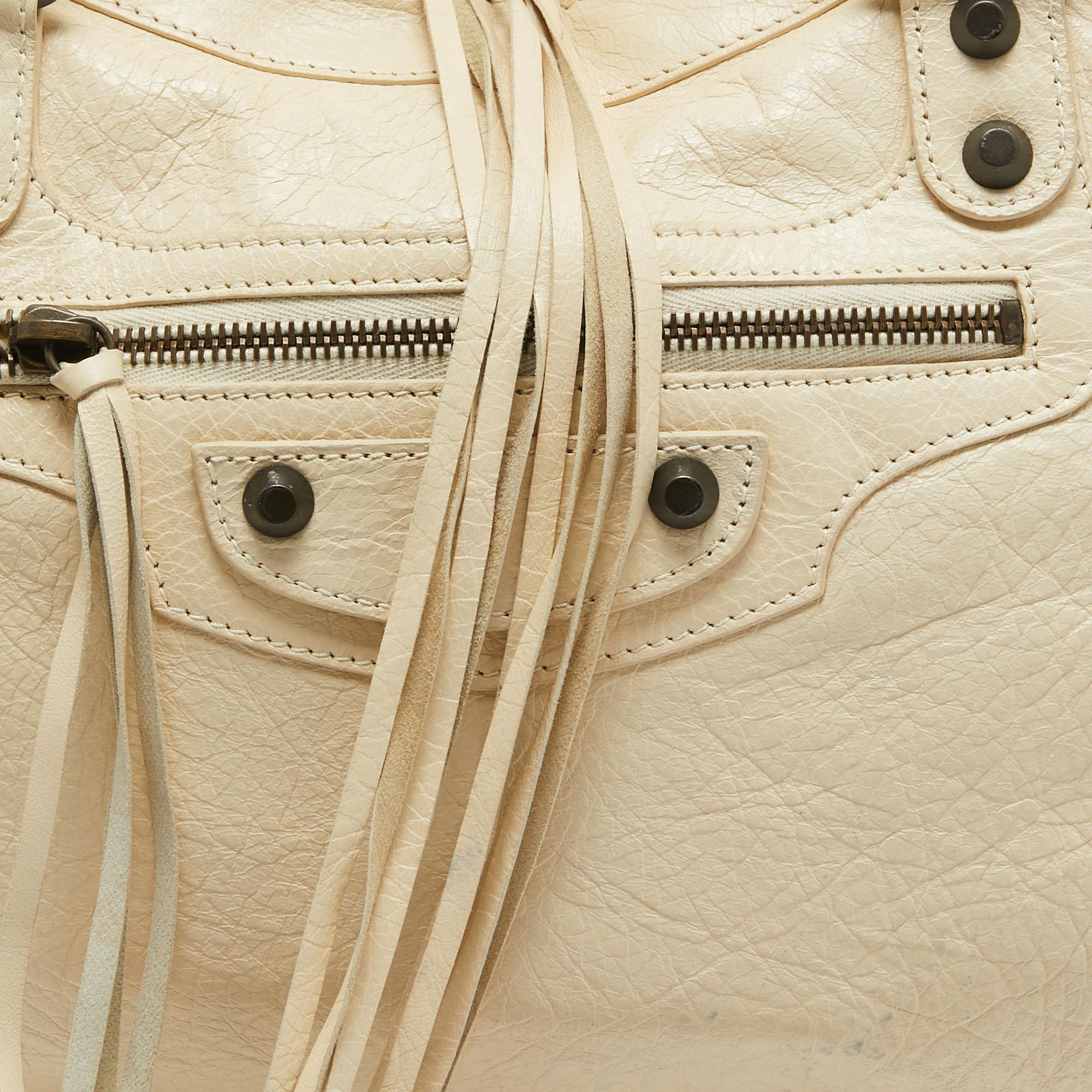 Balenciaga Cream Leather RH Classic City Bag For Sale 5